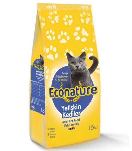 Econature Balıklı Yetişkin 15 kg Kedi Maması