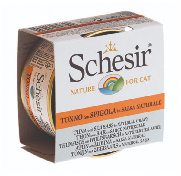 Schesir Soslu Ton Balıklı ve Levrekli 70 gr Kedi Maması