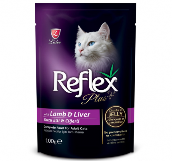 Reflex Plus Pouch Kuzu Etli ve Ciğerli 100 gr Kedi Maması