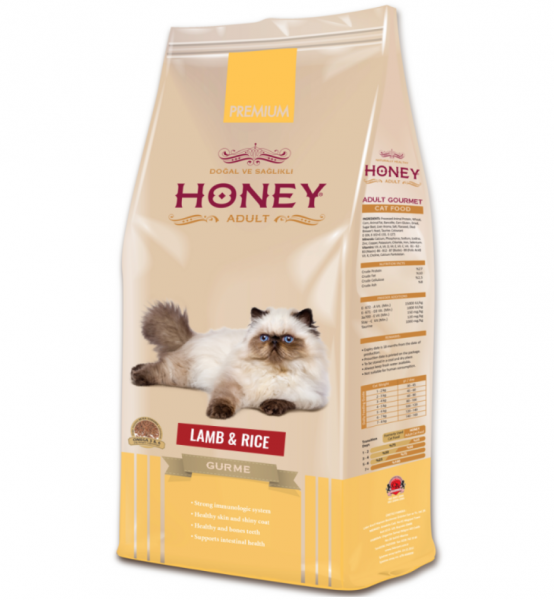 Honey Premium Gurme Adult Kuzu Etli ve Pirinçli 15 kg Kedi Maması