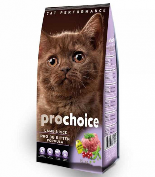 Pro Choice Pro 38 Kitten Kuzu Etli ve Pirinçli 15 kg Kedi Maması