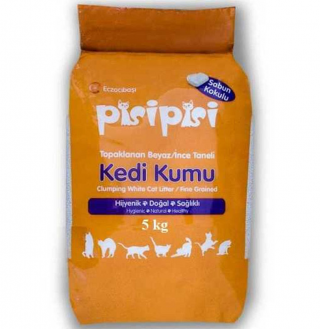 Pisipisi İnce Taneli Sabun Kokulu 5 kg Kedi Kumu