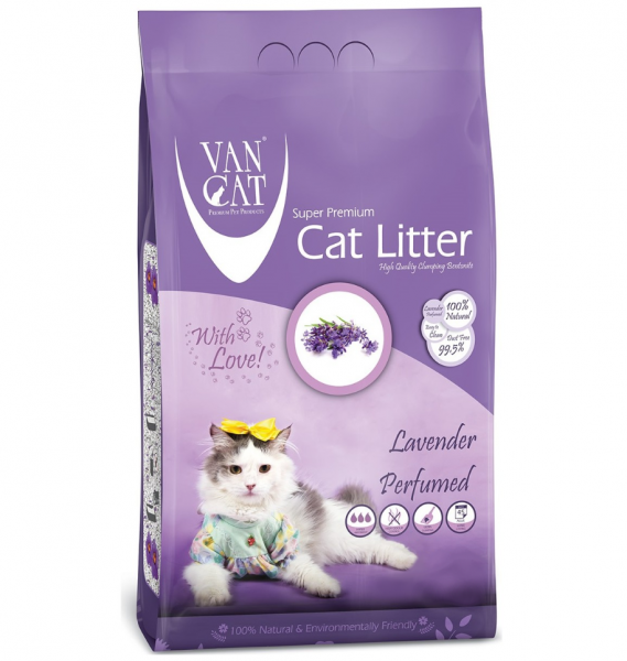 Vancat Lavanta Kokulu İnce 10 kg Kedi Kumu
