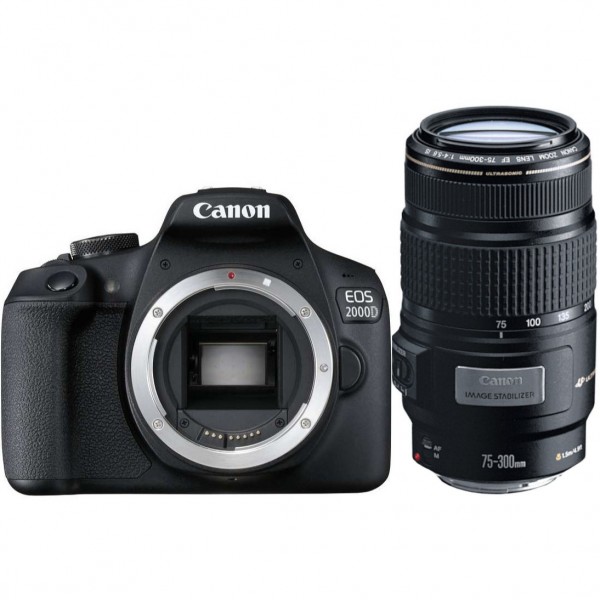 Canon EOS 2000D 75-300mm DSLR Fotoğraf Makinesi (75-300 mm)