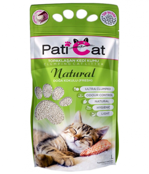 Paticat Natural Doğa Kokulu 10 lt Kedi Kumu (Kalın Taneli)