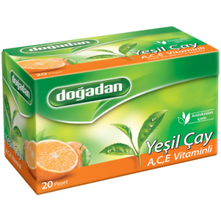 Doğadan Yeşil Çay A, C, E Vitaminli Bardak Poşet 20 Adet