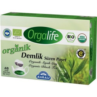 Karali Orgalife Siyah Çay Demlik Poşet 48 Adet
