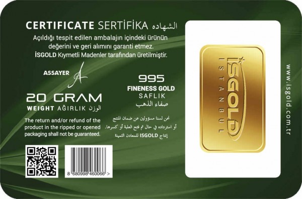 İsgold 24 Ayar 20 Gram Altın
