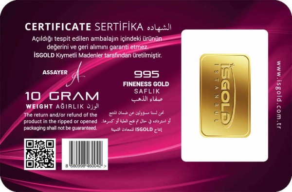 İsgold 24 Ayar 10 Gram Altın
