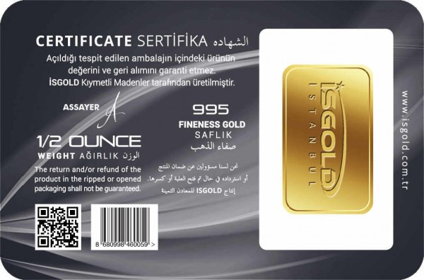 İsgold 24 Ayar 0.5 Ons Altın