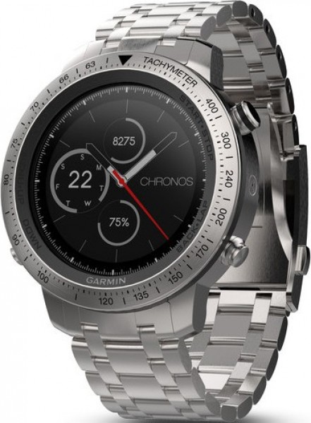 Garmin Fenix Chronos Brushed Stainless Steel Aktivite Saati (Çelik Gümüş)