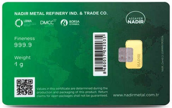 Nadir Gold 999.9 Milyem 1 Gram Altın