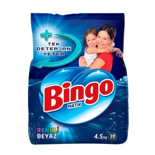 Bingo Matik Renkli Beyaz Toz Çamaşır Deterjanı 4.5 kg