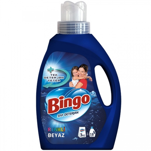 Bingo Renkli Beyaz Sıvı Çamaşır Deterjanı 40 Yıkama resim