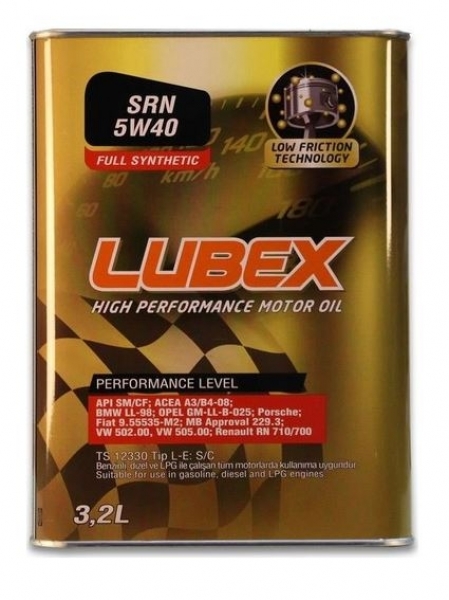 Lubex SRN 5W-40 Motor Yağı (3.2 litre)