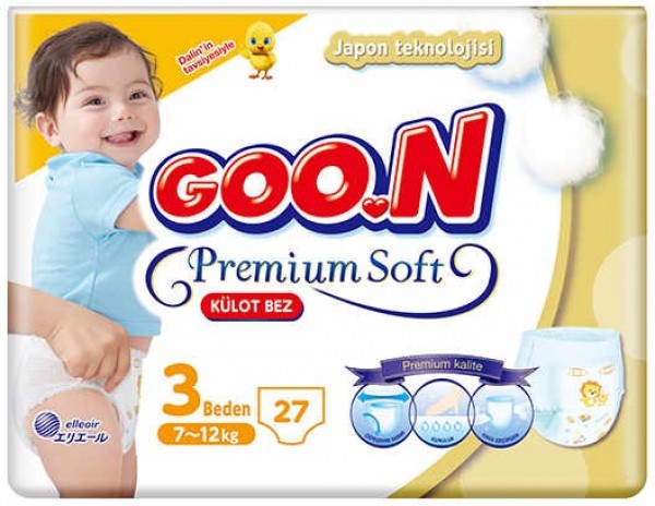 Goon Premium Soft Külot Bez 3 Beden 27 Adet Bebek Bezi