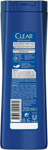 Clear Men Cool Sport Menthol 350 ml Şampuan (350 ml)