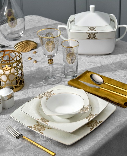 Karaca Fine Pearl Barok 86 Parça Yemek Takımı