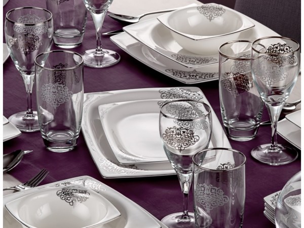 Taç Elegance Dynasty Platin 85 Parça Yemek Takımı