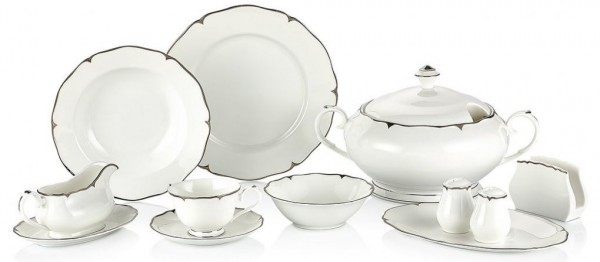 Taç Lamer Platin 84 Parça Yemek Takımı