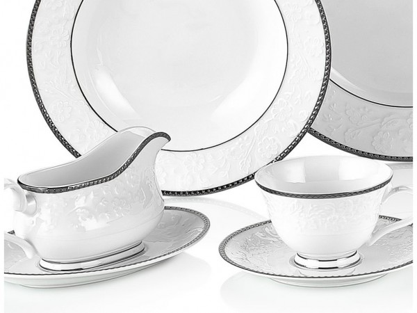 Taç Lilly Platin 84 Parça Yemek Takımı