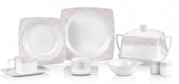 Taç Elegance Pink 85 Parça Yemek Takımı