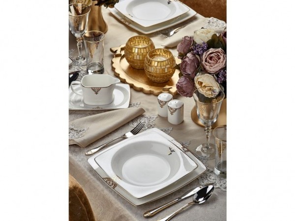 Taç Efser Gold 85 Parça Yemek Takımı