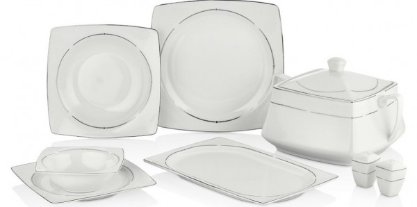 Taç Ekru Riven 60 Parça Yemek Takımı