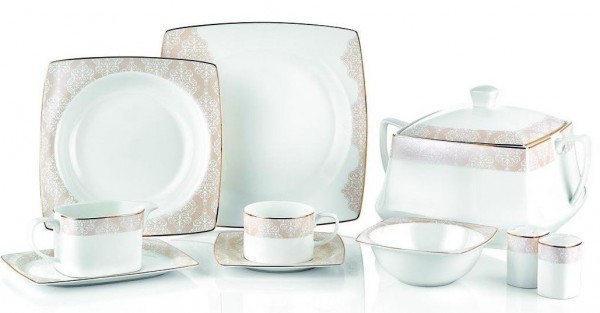 Taç Elegance Katre Cappucino 85 Parça Yemek Takımı