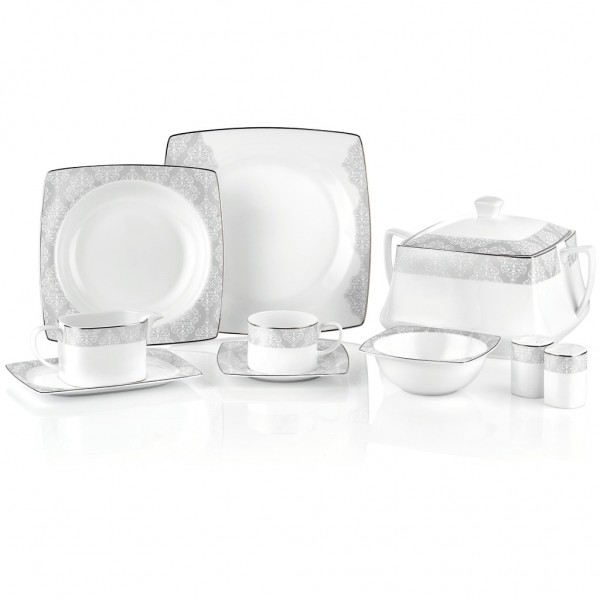 Taç Elegance Katre Platin 85 Parça Yemek Takımı