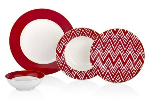 Neva Valentine N2586 24 Parça Yemek Takımı (Kırmızı)
