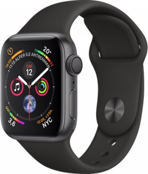 Apple Watch Series 4 (40 mm) Uzay Grisi Alüminyum Kasa ve Siyah Spor Kordon Akıllı Saat
