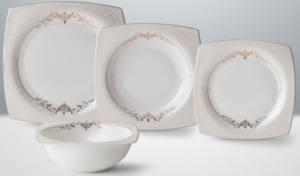 Emsan Fine Pearl Fiona Gold 83 Parça Yemek Takımı