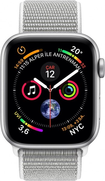 Apple Watch Series 4 (40 mm) Gümüş Rengi Alüminyum Kasa ve Deniz Kabuğu Spor Loop Akıllı Saat