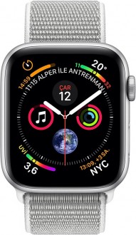 Apple Watch Series 4 (40 mm) Gümüş Rengi Alüminyum Kasa ve Deniz Kabuğu Spor Loop Akıllı Saat