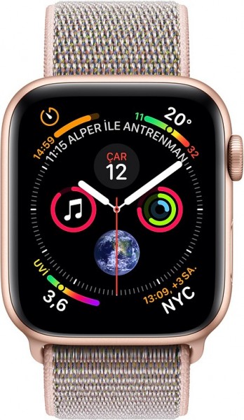 Apple Watch Series 4 (40 mm) Altın Rengi Alüminyum Kasa ve Kum Pembesi Spor Loop Akıllı Saat