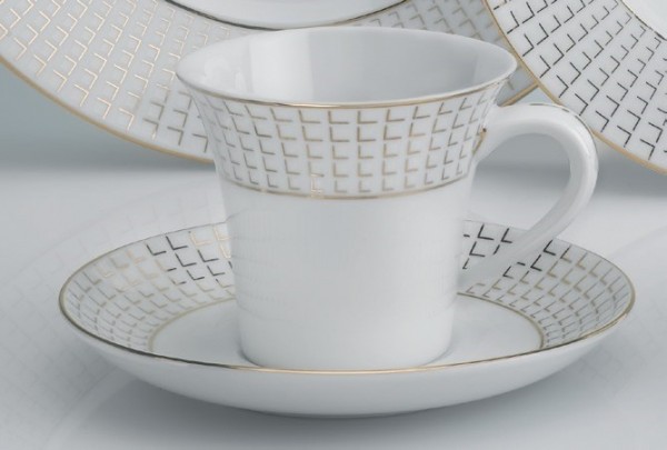 Emsan Moon Grid Gold 86 Parça Yemek Takımı