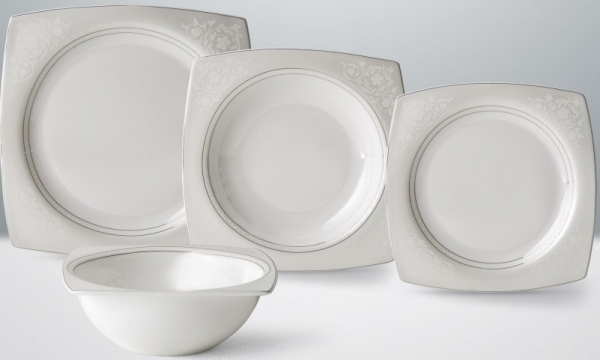 Emsan Fine Pearl Selen Platinium 83 Parça Yemek Takımı