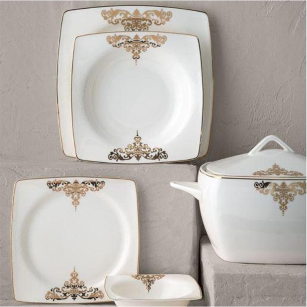 Emsan Fine Bone Topkapı Gold 61 Parça Yemek Takımı