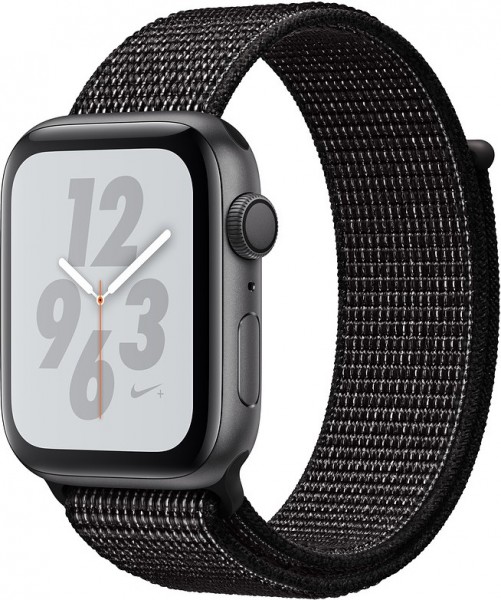Apple Watch Nike+ Series 4 (44 mm) Uzay Grisi Alüminyum Kasa ve Siyah Nike Spor Loop Akıllı Saat