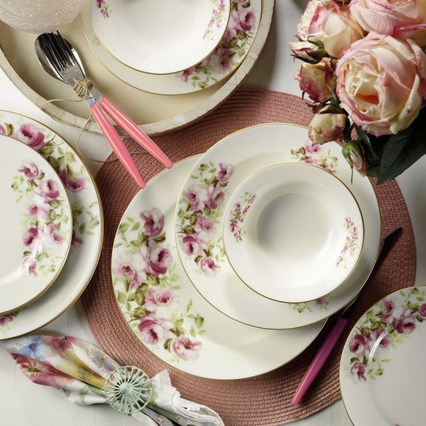 Kütahya Porselen 9252 Bone Jasmine 24 Parça Yemek Takımı
