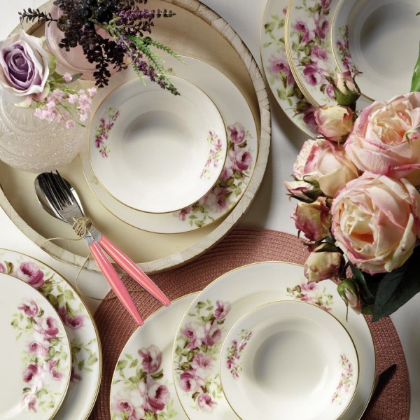 Kütahya Porselen 9252 Bone Jasmine 24 Parça Yemek Takımı