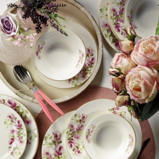Kütahya Porselen 9252 Bone Jasmine 24 Parça Yemek Takımı