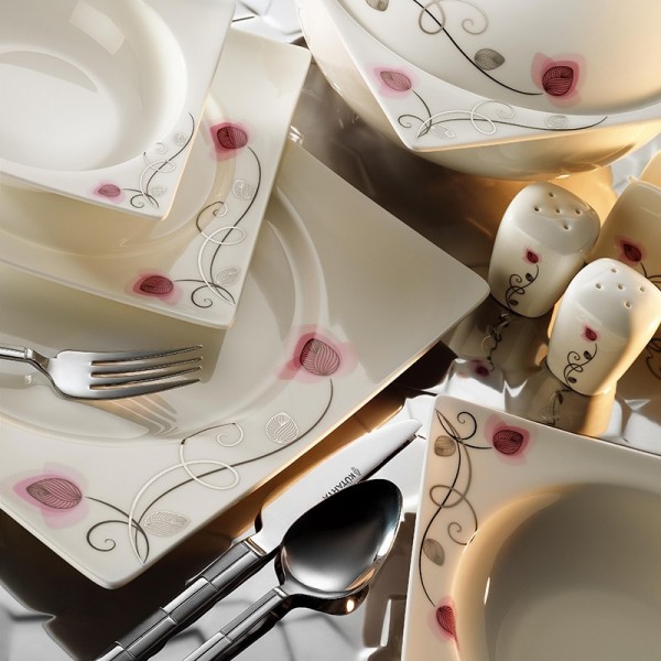 Kütahya Porselen Square Bone 65104 84 Parça Yemek Takımı