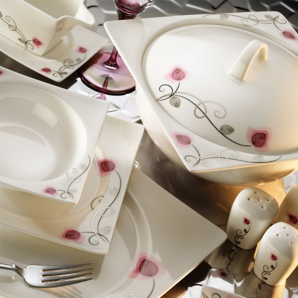 Kütahya Porselen Square Bone 65104 84 Parça Yemek Takımı