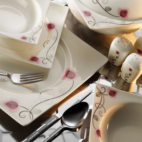 Kütahya Porselen Square Bone 65104 84 Parça Yemek Takımı
