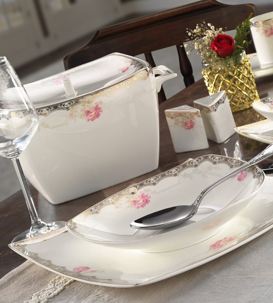 Aryıldız Prestige Bone AR 30082 83 Parça Yemek Takımı