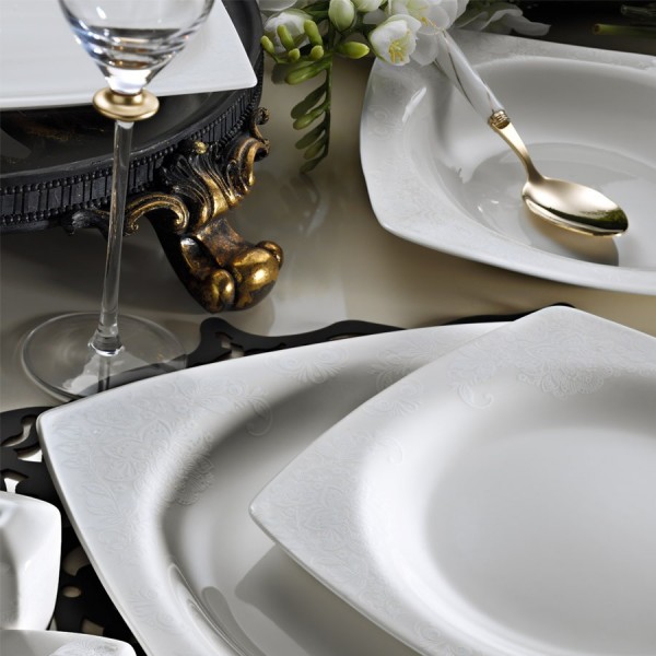 Kütahya Porselen Bone Mare 9559 62 Parça Yemek Takımı