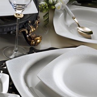 Kütahya Porselen Bone Mare 9559 62 Parça Yemek Takımı