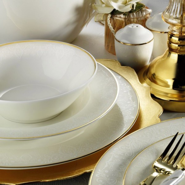 Kütahya Porselen Bone Kalipso 92794 62 Parça Yemek Takımı